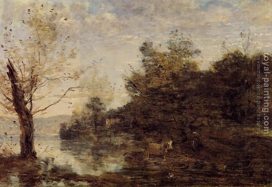 Jean-Baptiste-Camille Corot : Cowherd by the Water